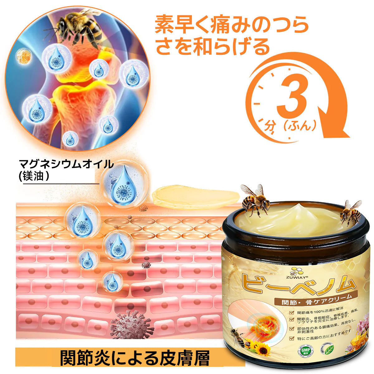 🛒BOMSTF® ハチ毒配合 痛み緩和・骨の治癒クリーム 🎊🎊（特に高齢者向け-🔥